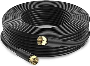 Postta アンテナケーブル 10M 同軸ケーブル S-5C-FB(RG6) 4K8K 地デジ・BS・CS・CATV放送対応 金メッキプラグ F型プラグ ブラック