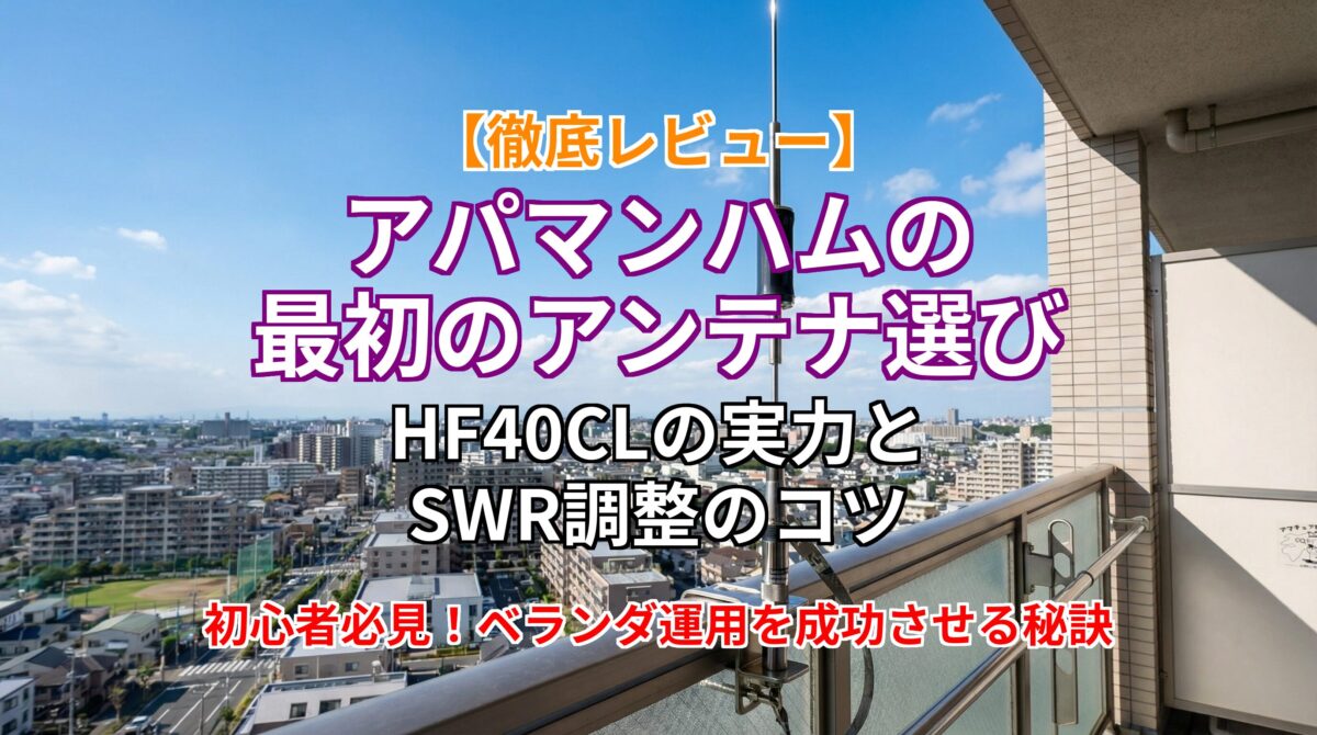 アパマンハムのベランダ運用に！第一電波工業「HF40CL」の実力とSWR
