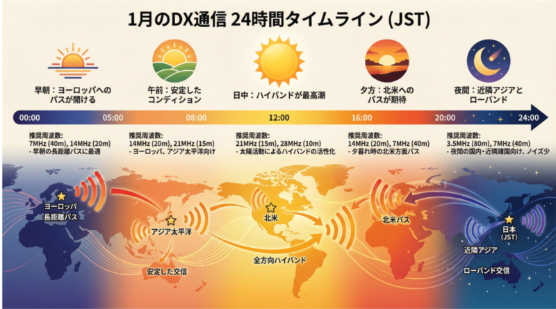 1月のDX通信24時間タイムライン（JST）