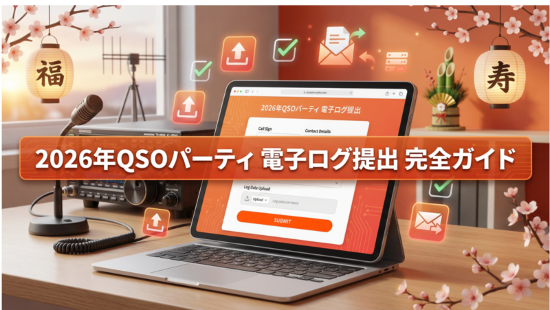 2026年QSOパーティの電子ログ提出方法を解説するアイキャッチ画像