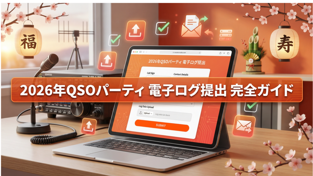 2026年QSOパーティの電子ログ提出方法を解説するアイキャッチ画像