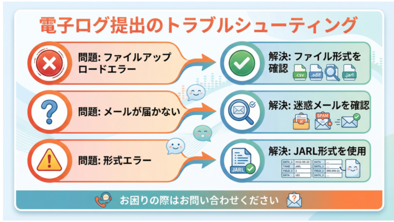 トラブルシューティングのアイコンが描かれたインフォグラフィック