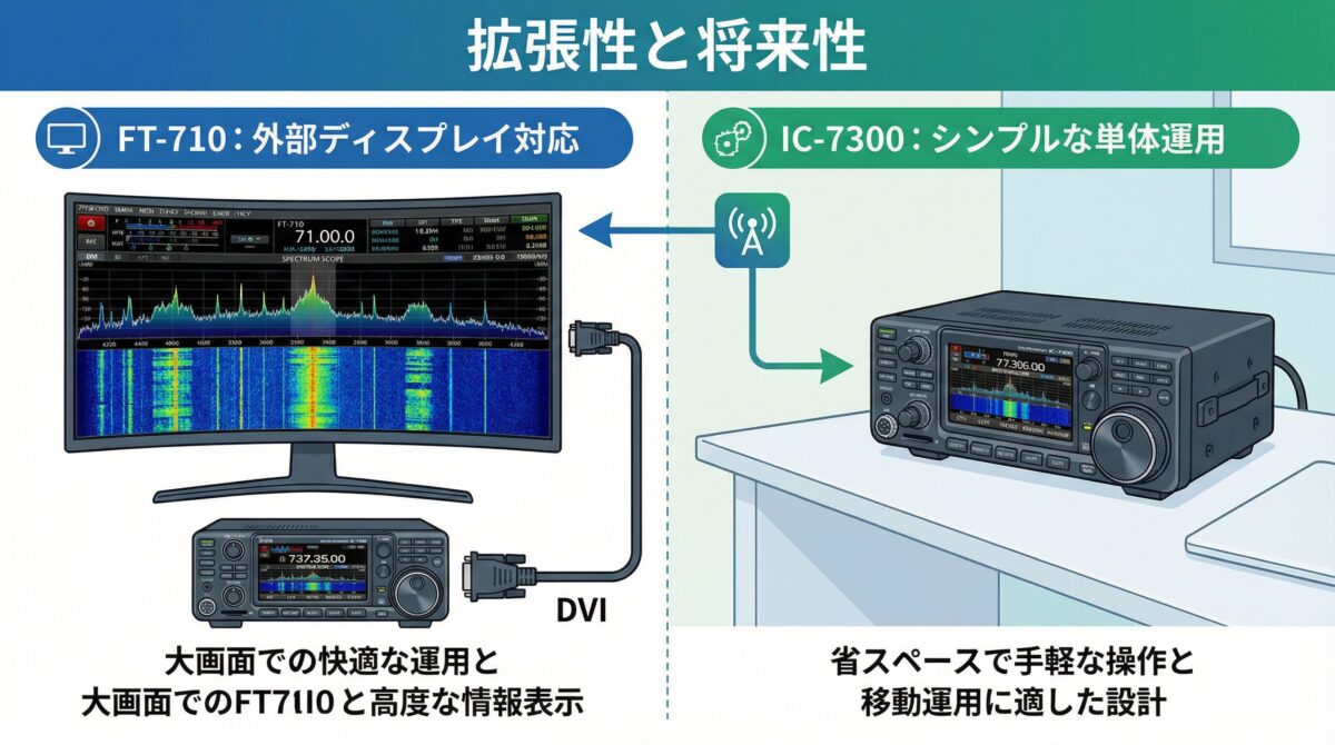 FT-710とIC-7300の拡張性比較