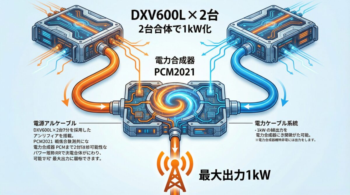 電力合成器PCM2021による1kW化
