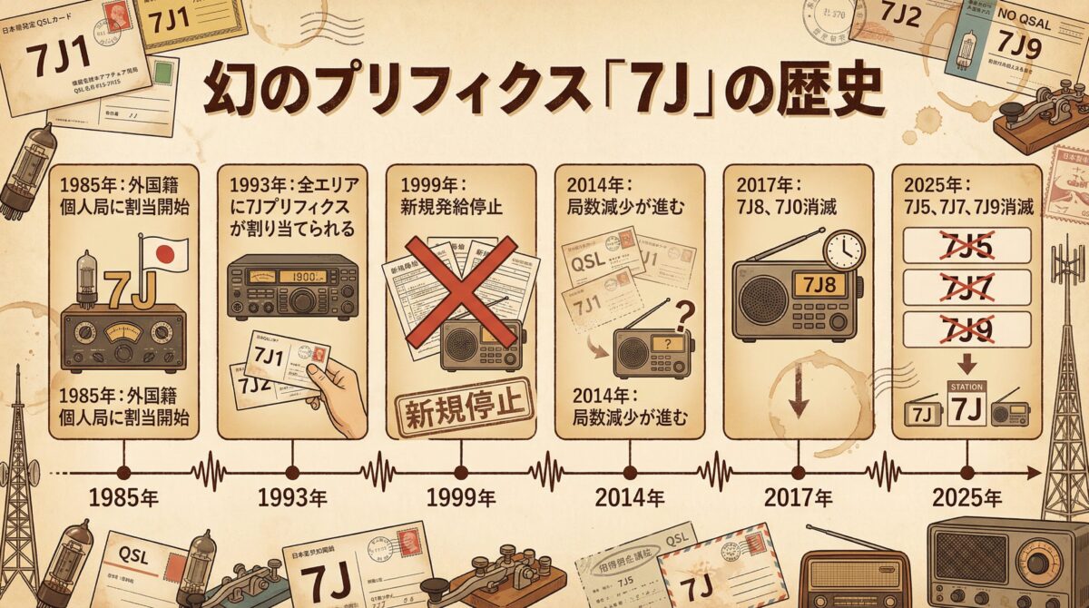 幻のプリフィクス7Jの歴史タイムライン