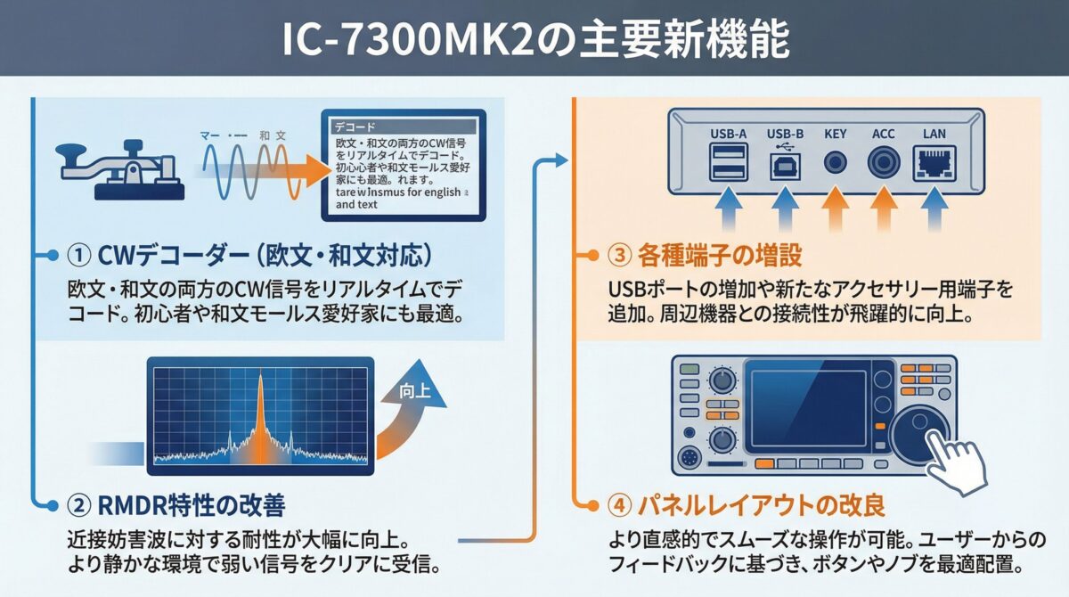 IC-7300MK2の主要新機能
