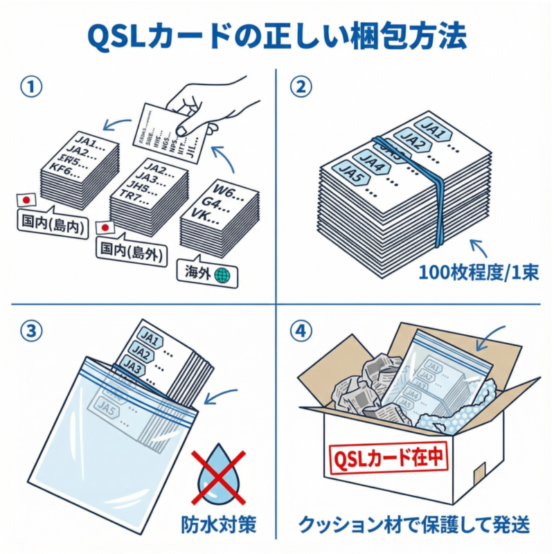 QSLカードの正しい梱包方法