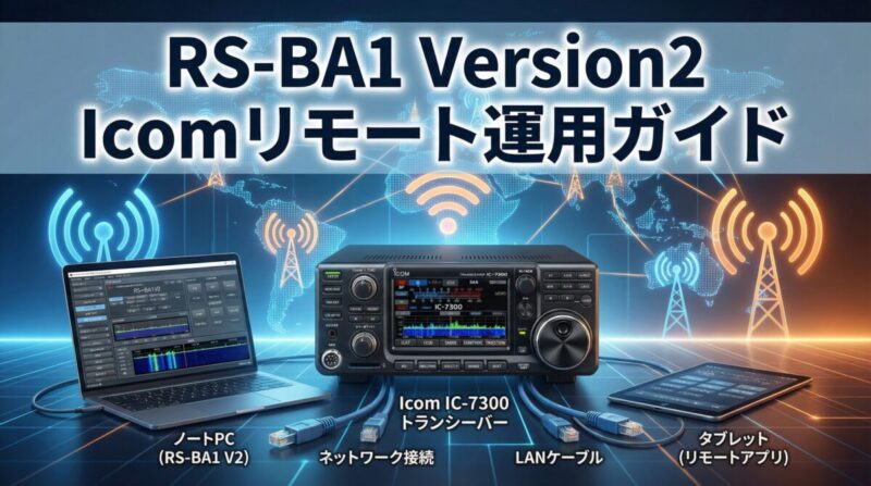 RS-BA1 Version2とIcom IC-7300を使用したリモート運用システムの全体イメージ