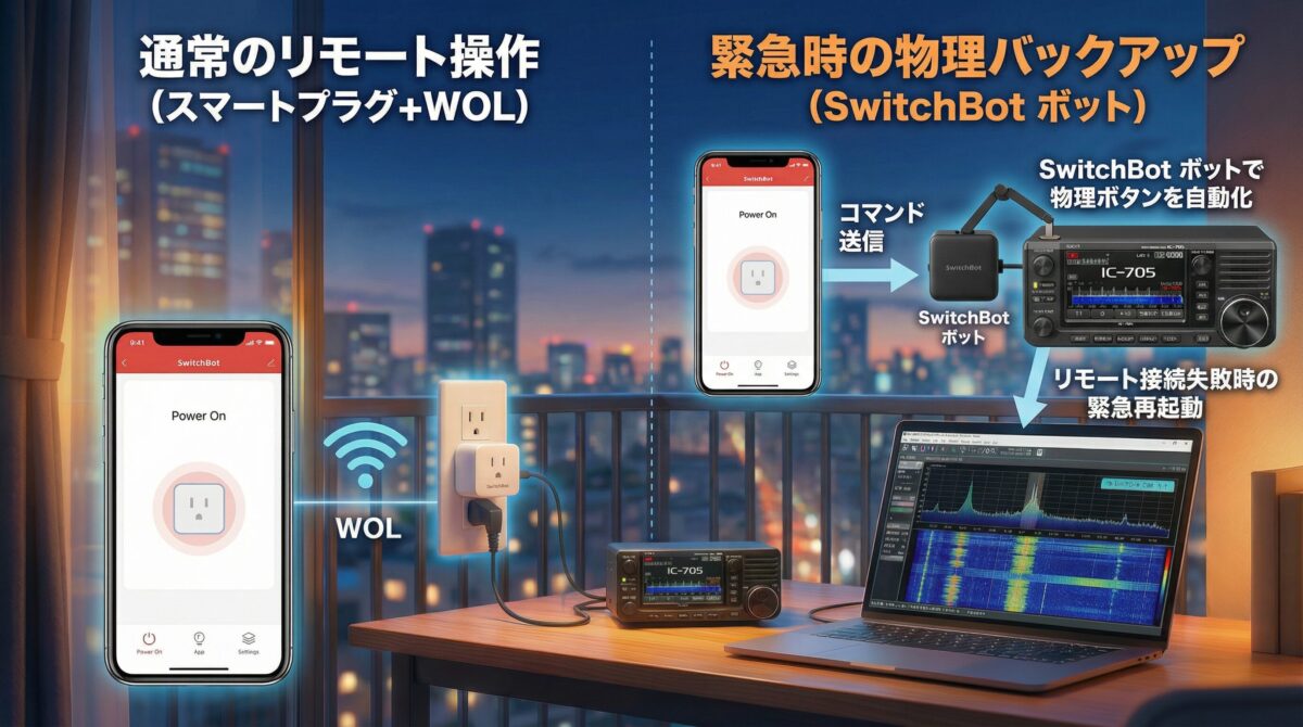 SwitchBotボットで物理ボタンを自動化 - リモート接続失敗時のIC-705緊急再起動バックアップ
