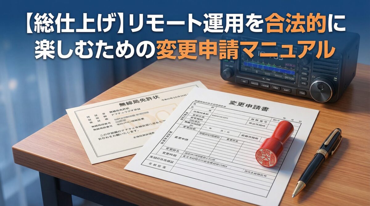 【総仕上げ】リモート運用を合法的に楽しむための変更申請マニュアル
