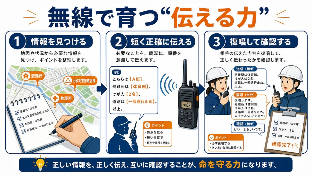 災害時に必要な情報伝達力を示す図