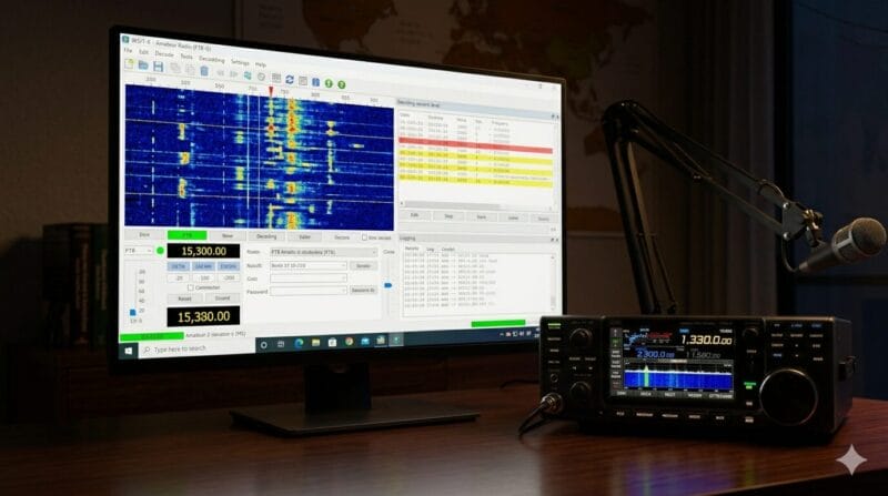 PC画面に映る最新のFT8運用ソフトのイメージ