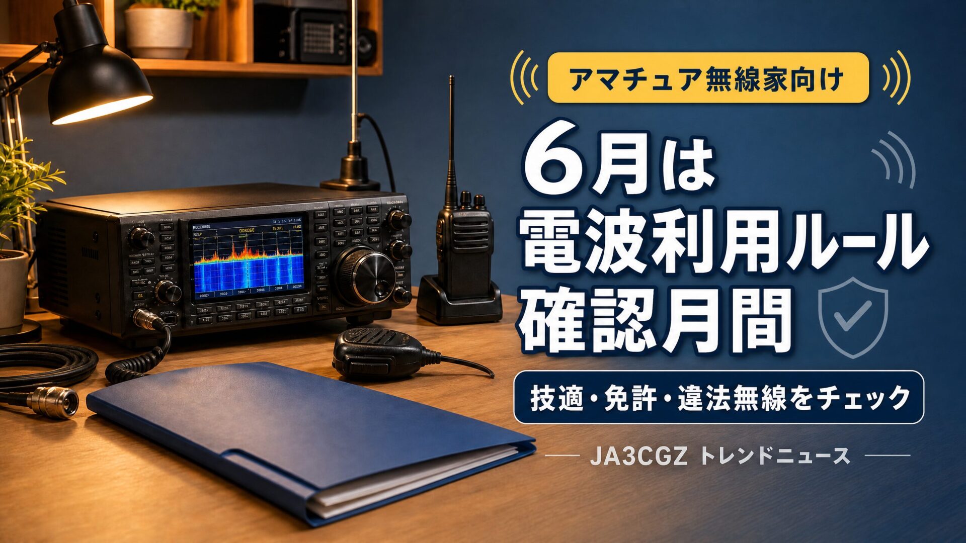 6月は電波利用ルール確認月間、技適・免許・違法無線をチェックするJA3CGZトレンドニュースのアイキャッチ