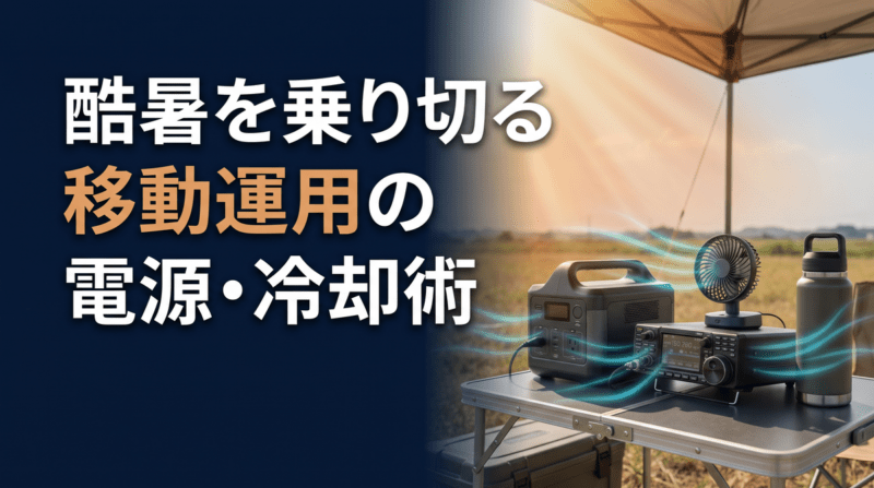 酷暑下の移動運用におけるポータブル電源と冷却対策のアイキャッチ