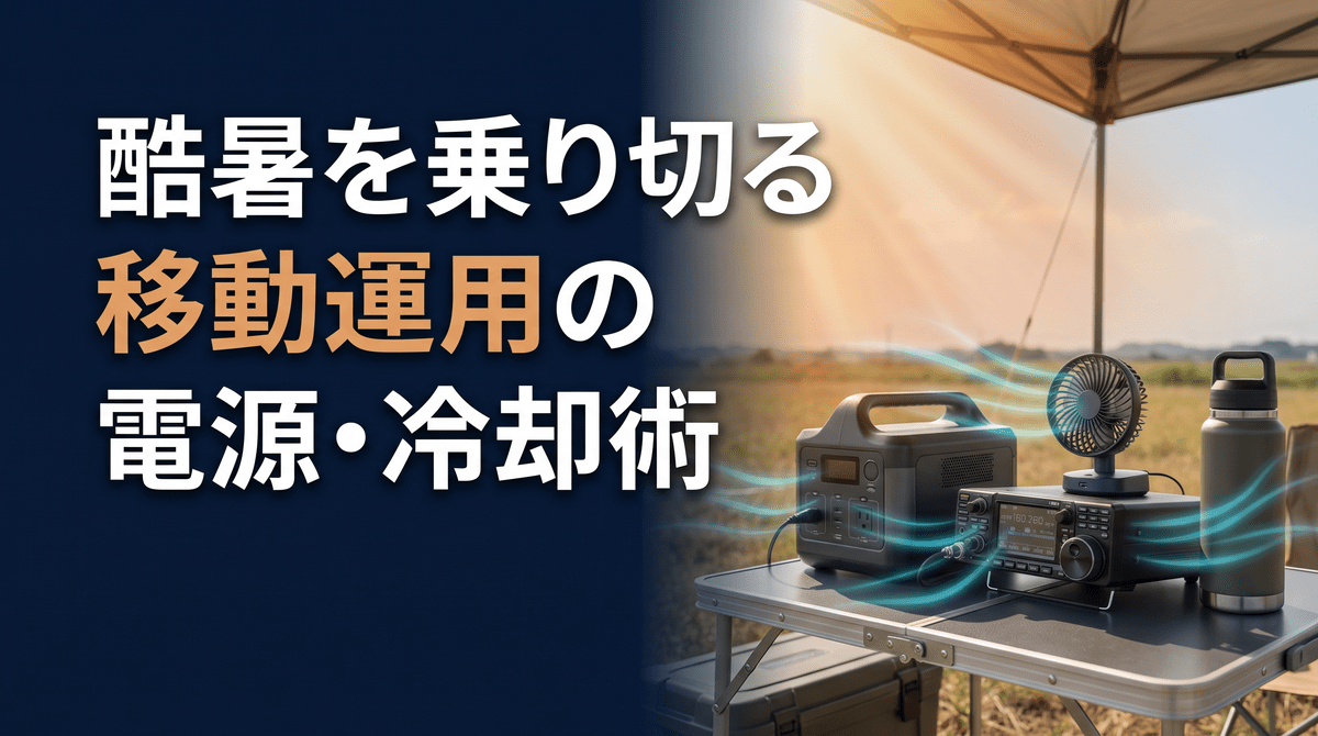 酷暑下の移動運用におけるポータブル電源と冷却対策のアイキャッチ