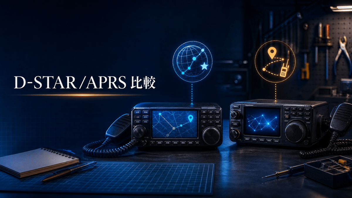 TM-D750とID-5200のD-STARとAPRSを比較するアイキャッチイメージ
