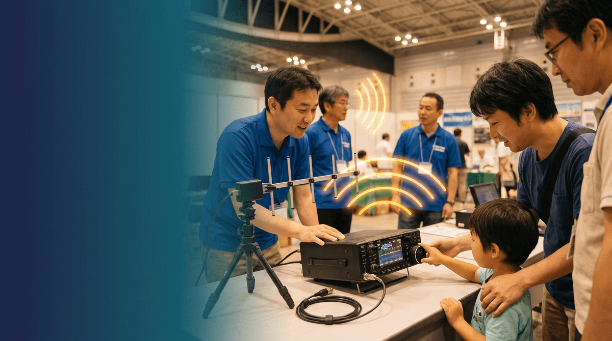 無線機の展示とアマチュア無線の体験を楽しむハムフェア2026のイメージ