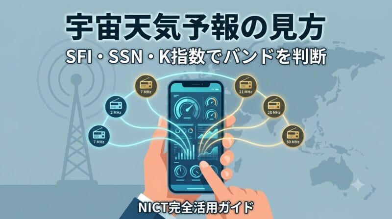 NICT宇宙天気予報の見方｜SFI・SSN・K指数でバンド選びを判断するガイド