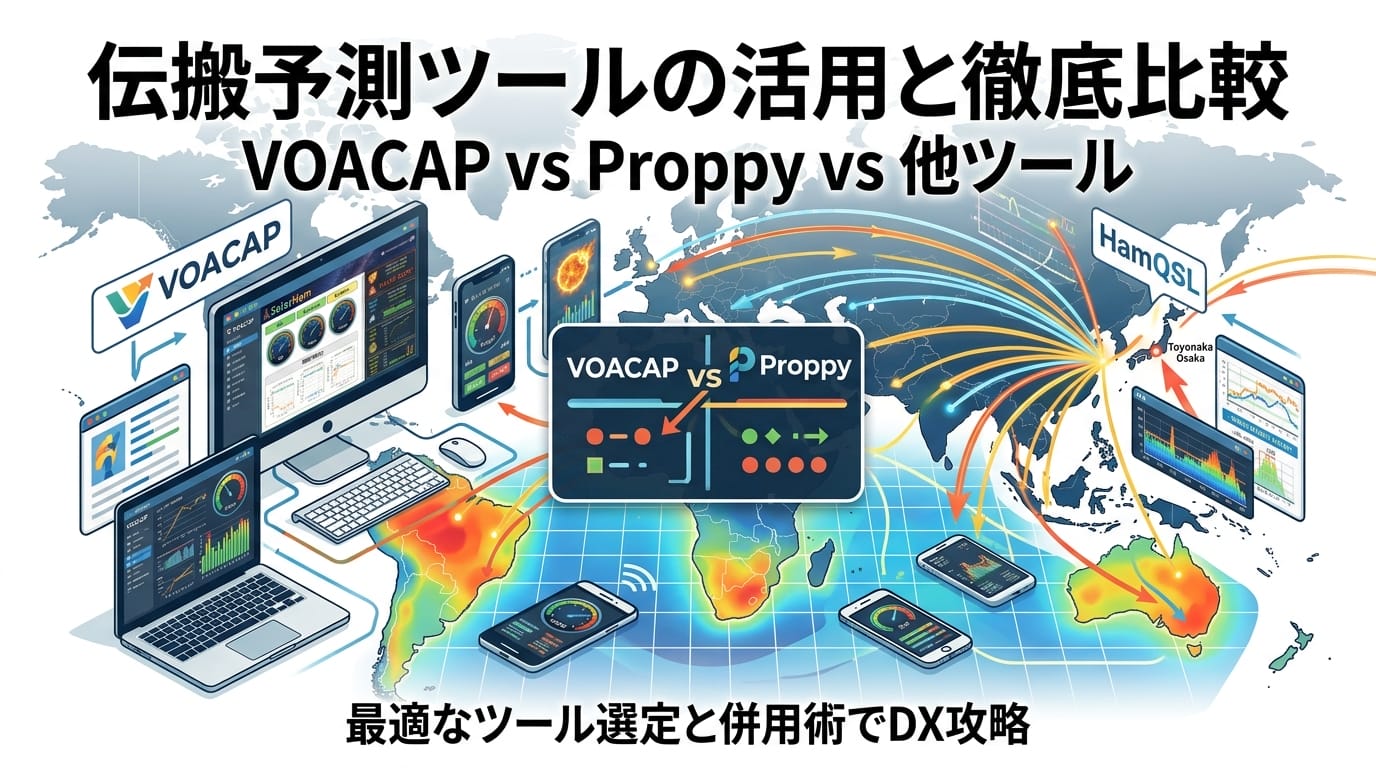 プロディクション（伝搬予測）ツールの活用：VOACAPと他シミュレーターの比較・併用術のアイキャッチ
