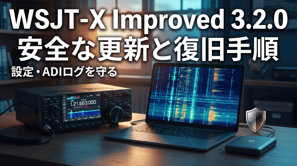 WSJT-X Improved 3.2.0の更新前に設定とADIログを守る
