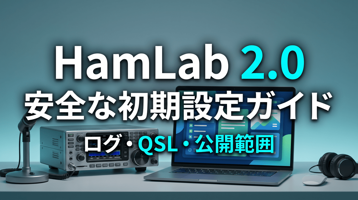HamLab 2.0のログ・QSL・公開範囲を解説するアイキャッチ