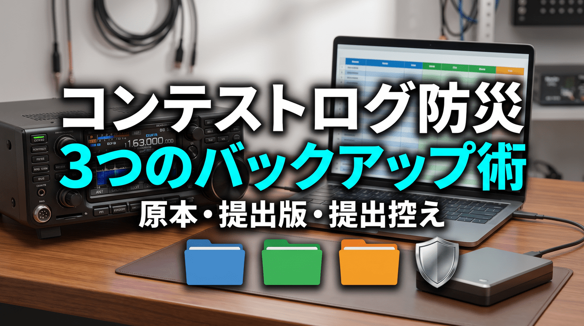 コンテストログの原本・提出版・提出控えを守るアイキャッチ