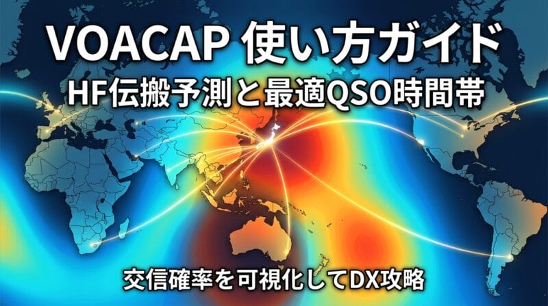 VOACAPの使い方完全解説：アマチュア無線のHF伝搬予測と最適QSO時間帯の割り出し方のアイキャッチ